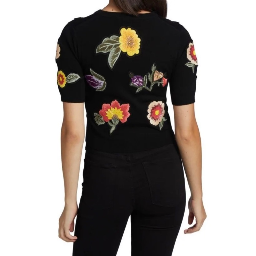 🎀SOLD🎀Alice + Olivia Ciara Floral Embellished Pullover Sweater - Picture 3 of 10
